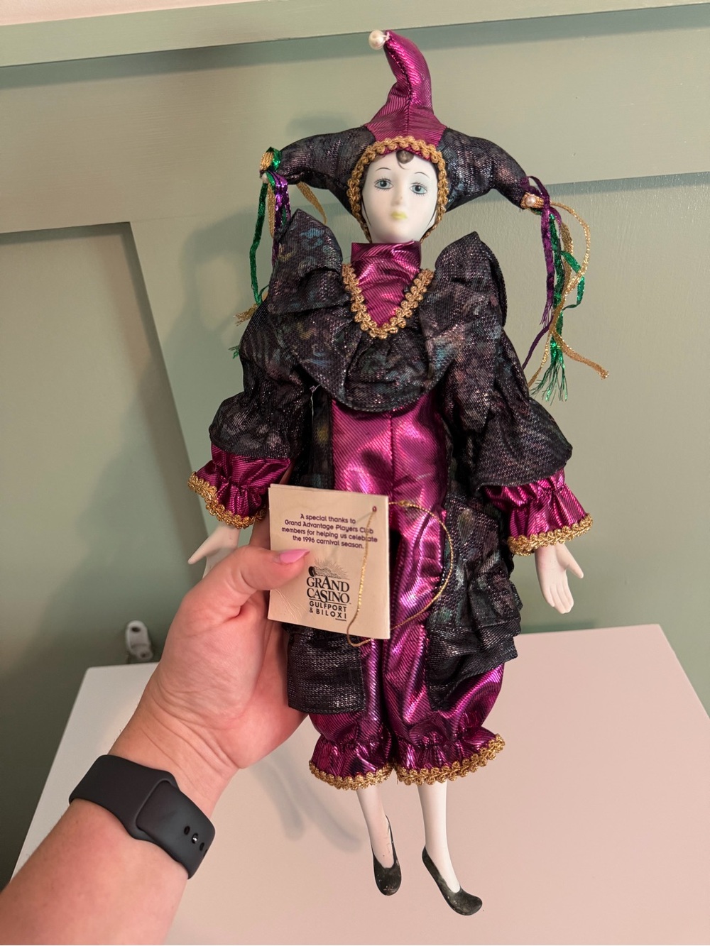 Grand Casino Gulfport & Biloxi 1996 Mardi Gras Jester Doll, Casino Theme